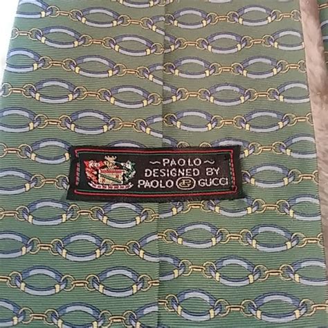 Paolo, Paolo By Gucci Silk Tie Made In Italy Equestrian Style Green